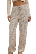 Ditsy Floral Rib Knit Wide Leg Lounge Pants