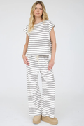 Stripe Round Neck Short Sleeve Knit Top