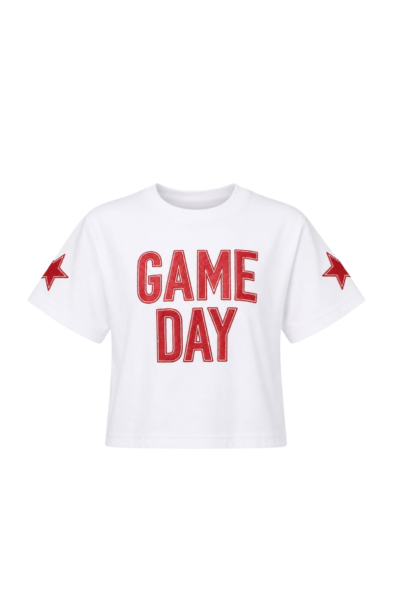 Game Day Shimmer Applique Boxy Tee