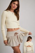 Andrea Shirred Long Sleeve Top