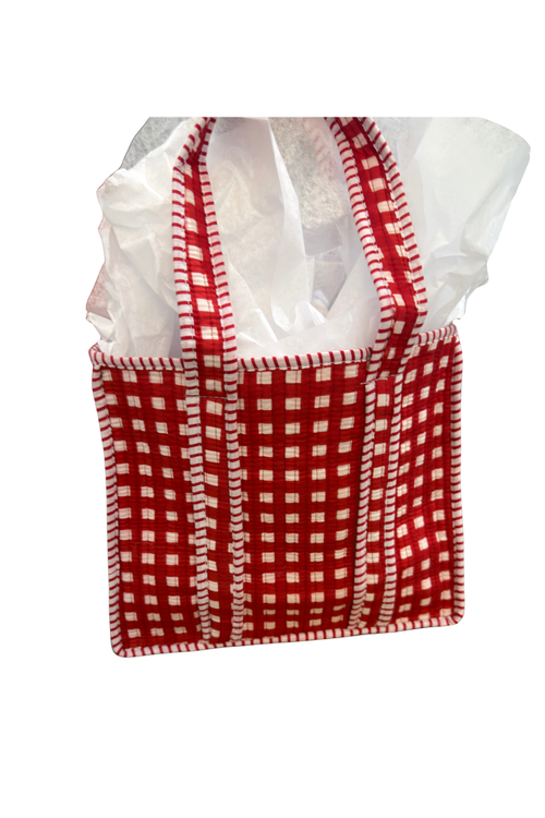 Red & White Mini Duffel Bag