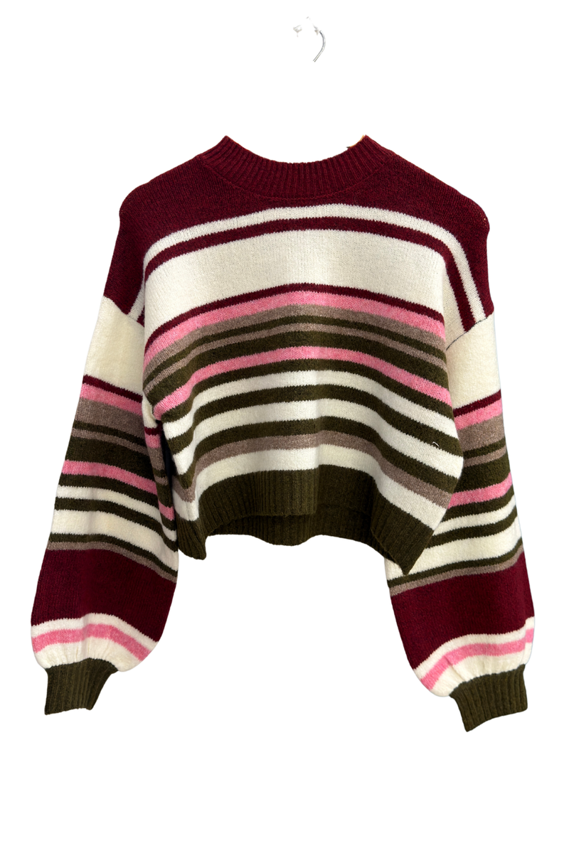 Striped Crew Neck Boxy Sweater