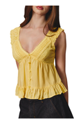 V-Neckline Top With Lace Trim