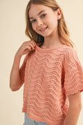 Girls Crochet Knit Top