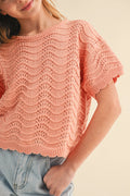 Girls Crochet Knit Top