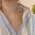 Cabled Cross Pendent Necklace