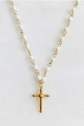Cabled Cross Pendent Necklace