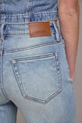 Vintage Wash High Rise Cuffed Wide Straight Leg by Hidden