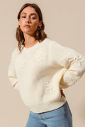 Aubrey Flower Embroidered Sweater