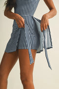 Christy Gingham Print Tie Front Dress