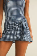 Christy Gingham Print Tie Front Dress