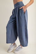 The Amelia Mineral Washed Wide Leg Pant