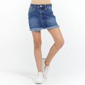 Frayed Hem Denim Skirt by Vintage Havana