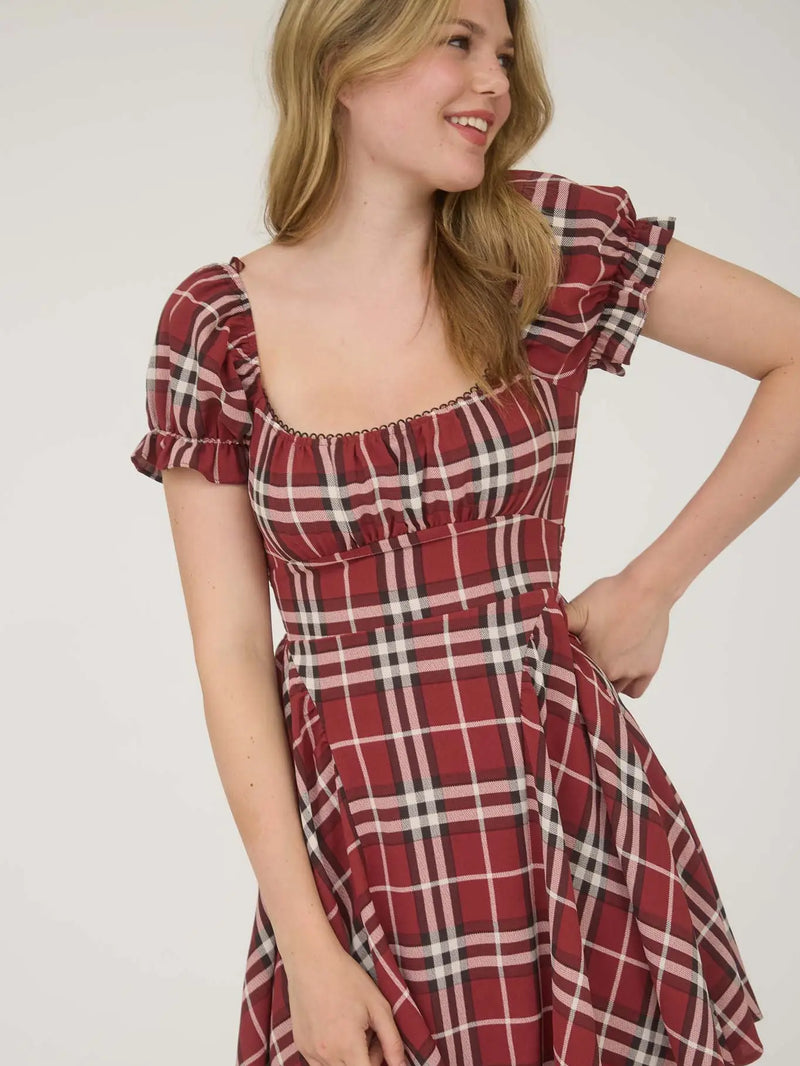 Whitney Plaid Mini Dress