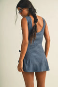 Christy Gingham Print Tie Front Dress