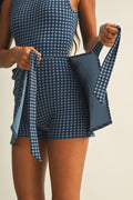 Christy Gingham Print Tie Front Dress