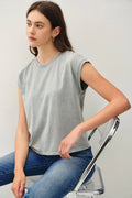 Acid Wash Capped Sleeve Tee by Be Cool