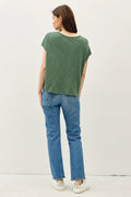 Capped Sleeve Top by Be Cool