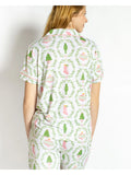 Nutcracker Trellis Short Sleeve Button Up