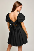 Reiley Puff Sleeve Tie Back Dress