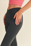 High Waist Cross Over Flare Legging