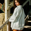 Faith Embroidered Polka-Dot Mock Neck Sweatshirt