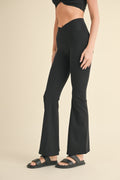 High Waist Crossover Flare Leggings