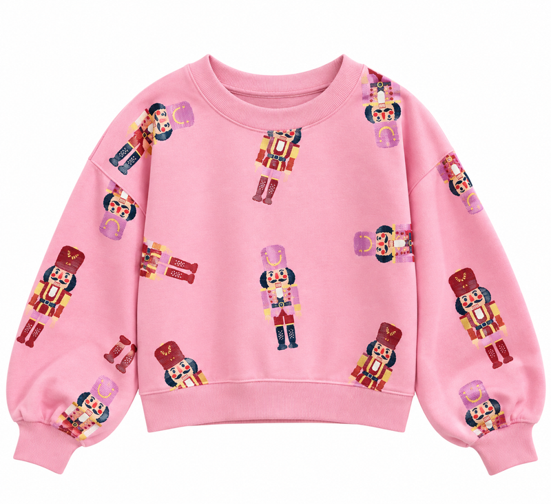 Girls Christmas Toy Solider Printed Sweatshirt