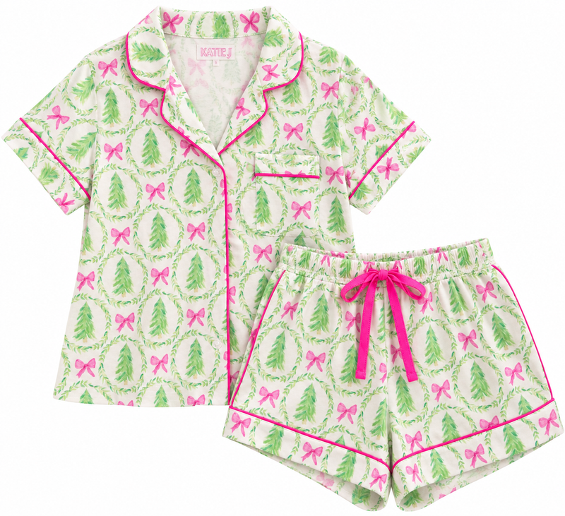 Juniors Lynn Holiday Pajama Short Set by Katie J NYC