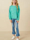 Brushed Floral Embroidered Sweatshirt