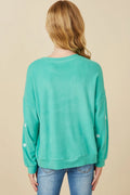 Brushed Floral Embroidered Sweatshirt