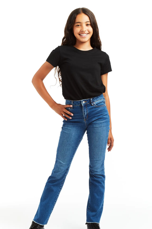 Girls High Rise Bootcut With Frey Hem by Tractr