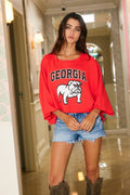 'georgia Bulldog' Cropped Graphic Sweatshirt
