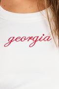 Georgia Embroidered Ribbed Tank Top