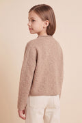 Girls Brushed Rolled Neck Sweater Cardigan