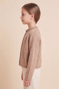 Girls Brushed Rolled Neck Sweater Cardigan