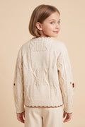 Girls Floral Embroidered Sweater