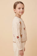 Girls Floral Embroidered Sweater