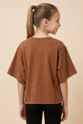 Girls Garment Wash Dolman Top