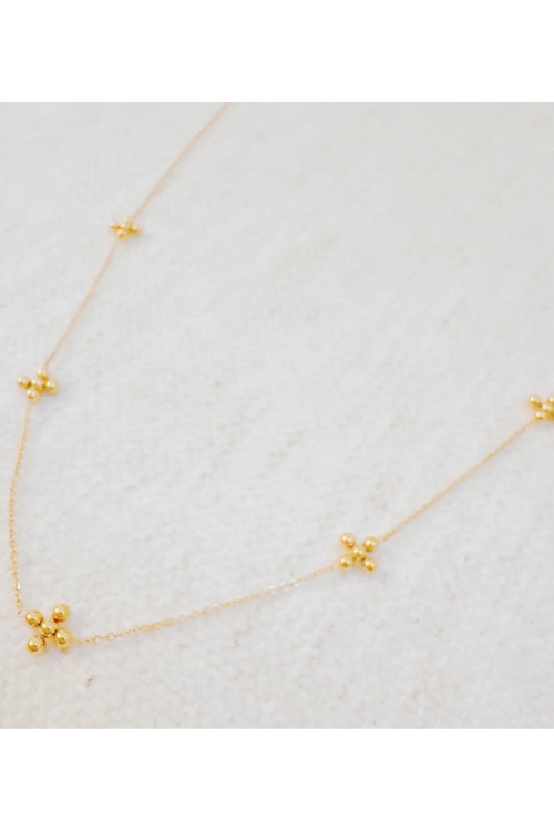 Multi Golden Dot Cross Necklace