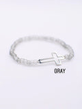 Beaded Silver Cross Bracelet