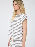 Stripe Round Neck Short Sleeve Knit Top