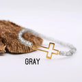 Beaded Gold Cross Bracelet