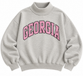Georgia Embroidered Terry Mock-neck Sweatshirt