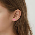 Pink Heart Twist Stud Earrings by Lily Nily