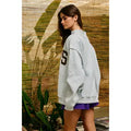 Embroidered "Jesus" Mock-Neck Sweatshirt