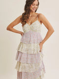 Romantic Floral Tiered Maxi Dress