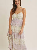 Romantic Floral Tiered Maxi Dress