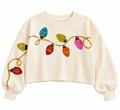 Girls Christmas Sequin Light Bulb Top