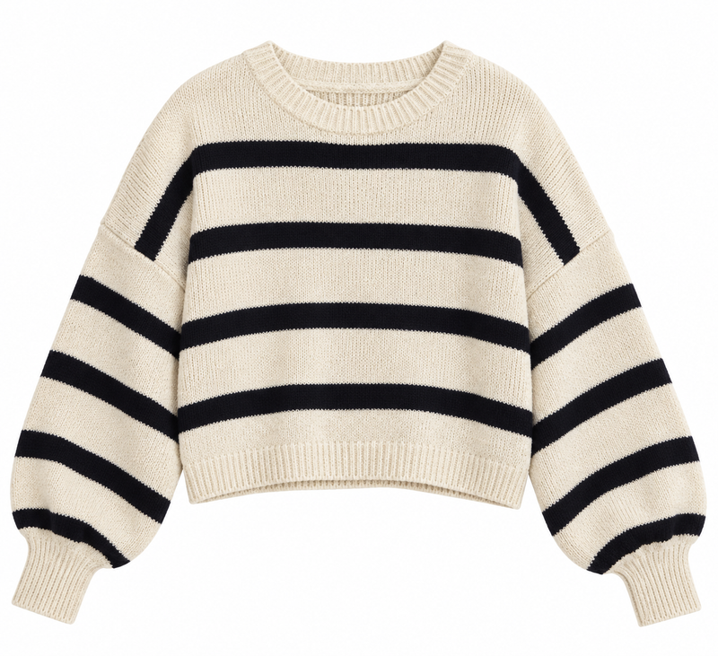 Rowan Stripe Sweater in Black